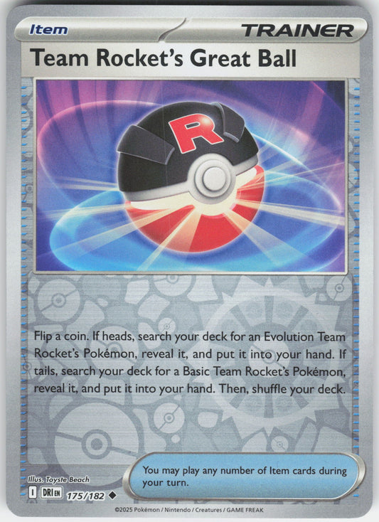 Team Rocket's Great Ball Uncommon SV10: Destined Rivals 175/182 NM Rev Holo
