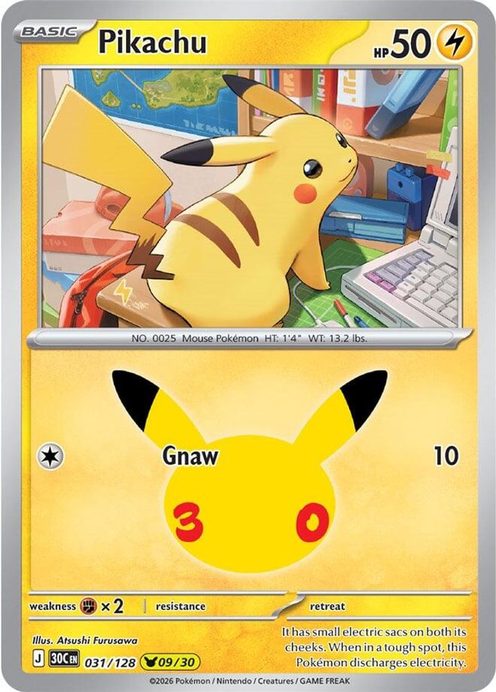 Pikachu 031/128 Pikachu Rare ME: 30th Celebration Holo NM/M