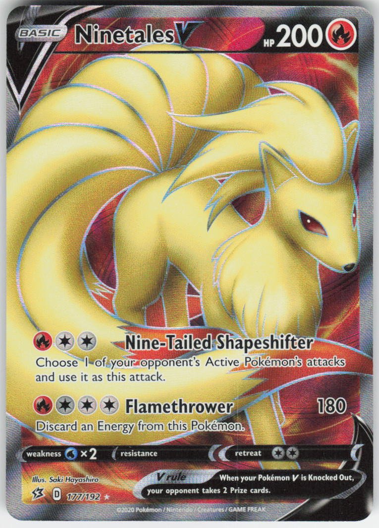 Ninetales V (Full Art) Ultra Rare SWSH02: Rebel Clash 177/192 NM