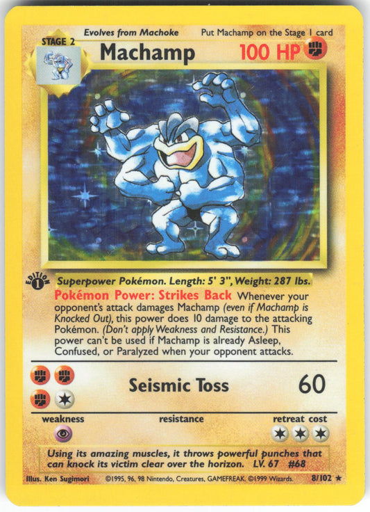 Machamp 8/102 Holo Rare Deck Exclusives Holo 1st Edition Holo MP