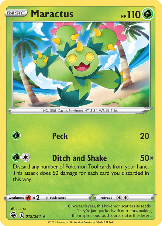 Maractus 012/264 Rare Reverse Holo Fusion Strike NM/LP