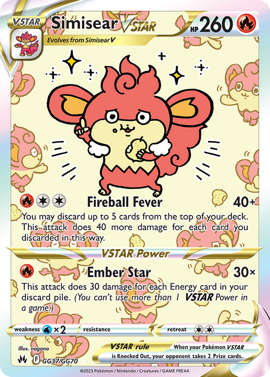 Simisear VSTAR GG37/GG70 VSTAR Rare Crown Zenith Galarian Gallery Holo NM/M