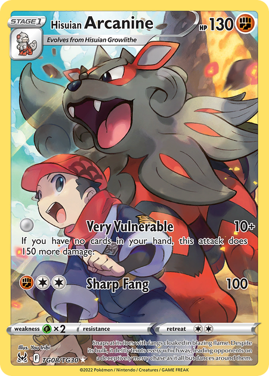 Hisuian Arcanine TG08/TG30 Lost Origin Trainer Gallery Holo NM/M