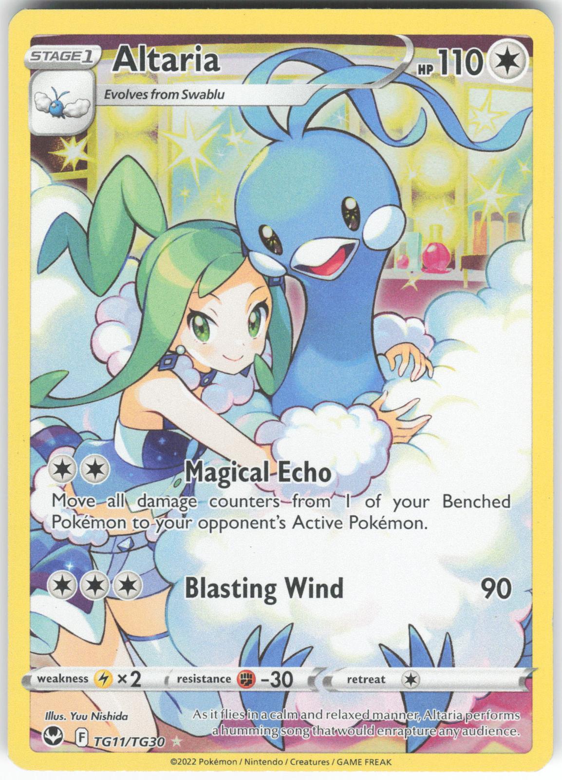 Altaria TG11/TG30 Trainer Gallery Rare Silver Tempest Trainer Gallery Holo LP