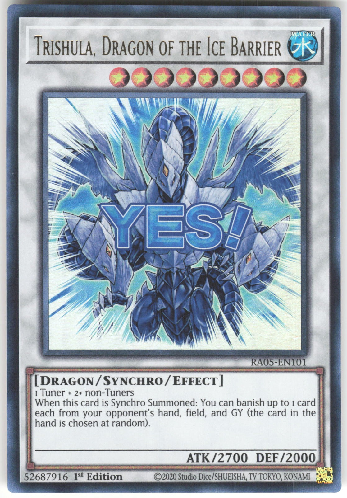 Trishula, Dragon of the Ice Barrier Ultra Rare Rarity Collection 5 RA05-EN101 NM