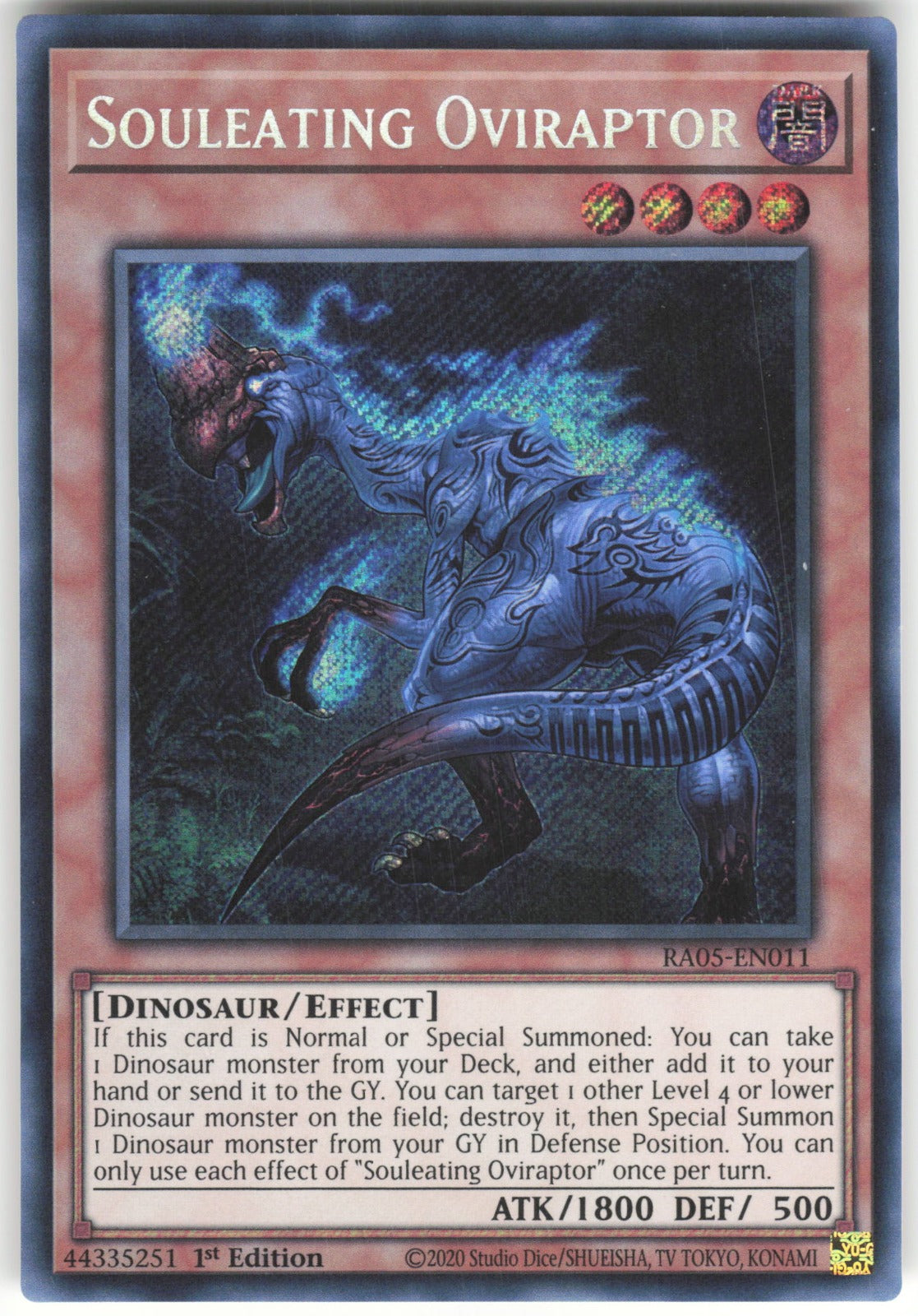 Souleating Oviraptor (Secret Rare) Secret Rare Rarity Collection 5 RA05-EN011 NM