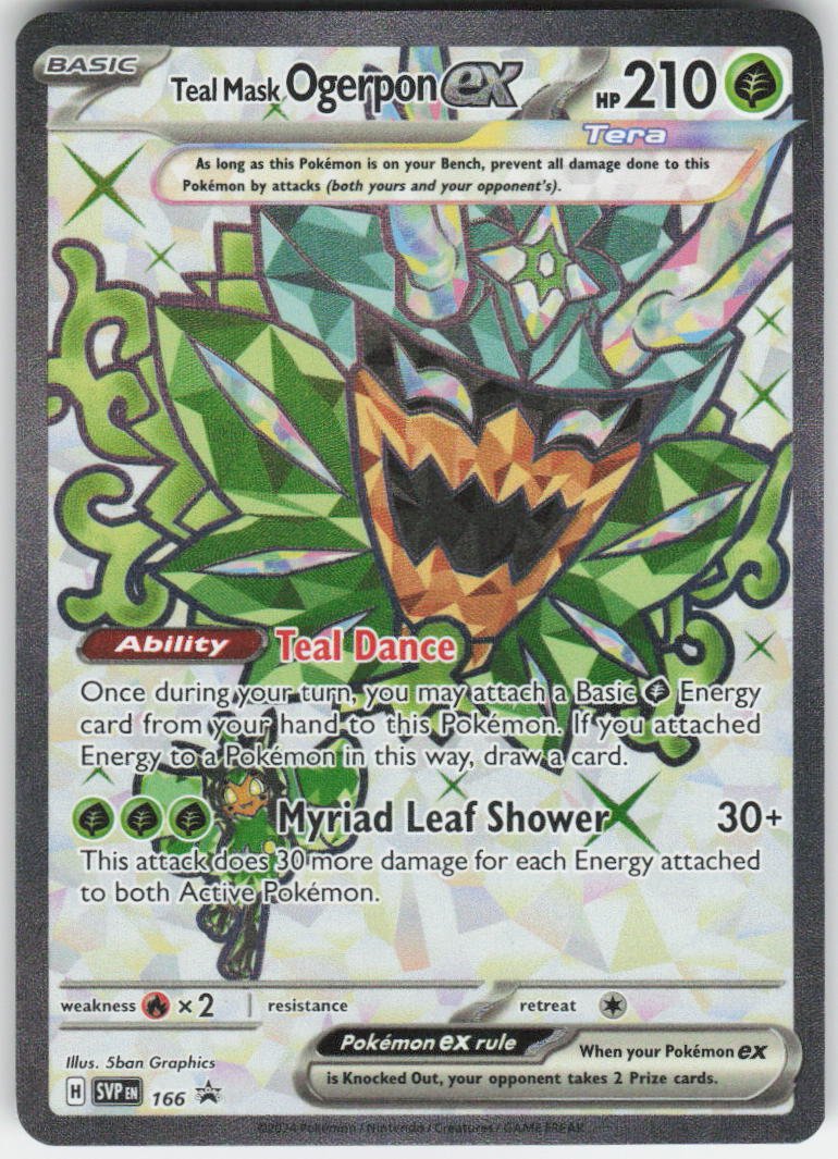 Teal Mask Ogerpon ex - Ultra Rare SV: Scarlet & Violet Promo Cards 166 NM
