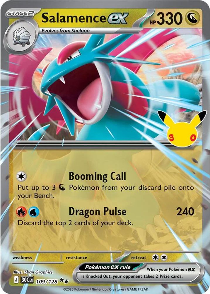 Salamence ex 109/128 Double Rare ME: 30th Celebration NM/M