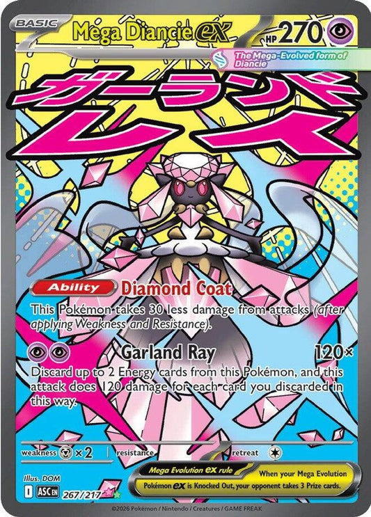 Mega Diancie ex 267/217 Mega Attack Rare Ascended Heroes NM/M
