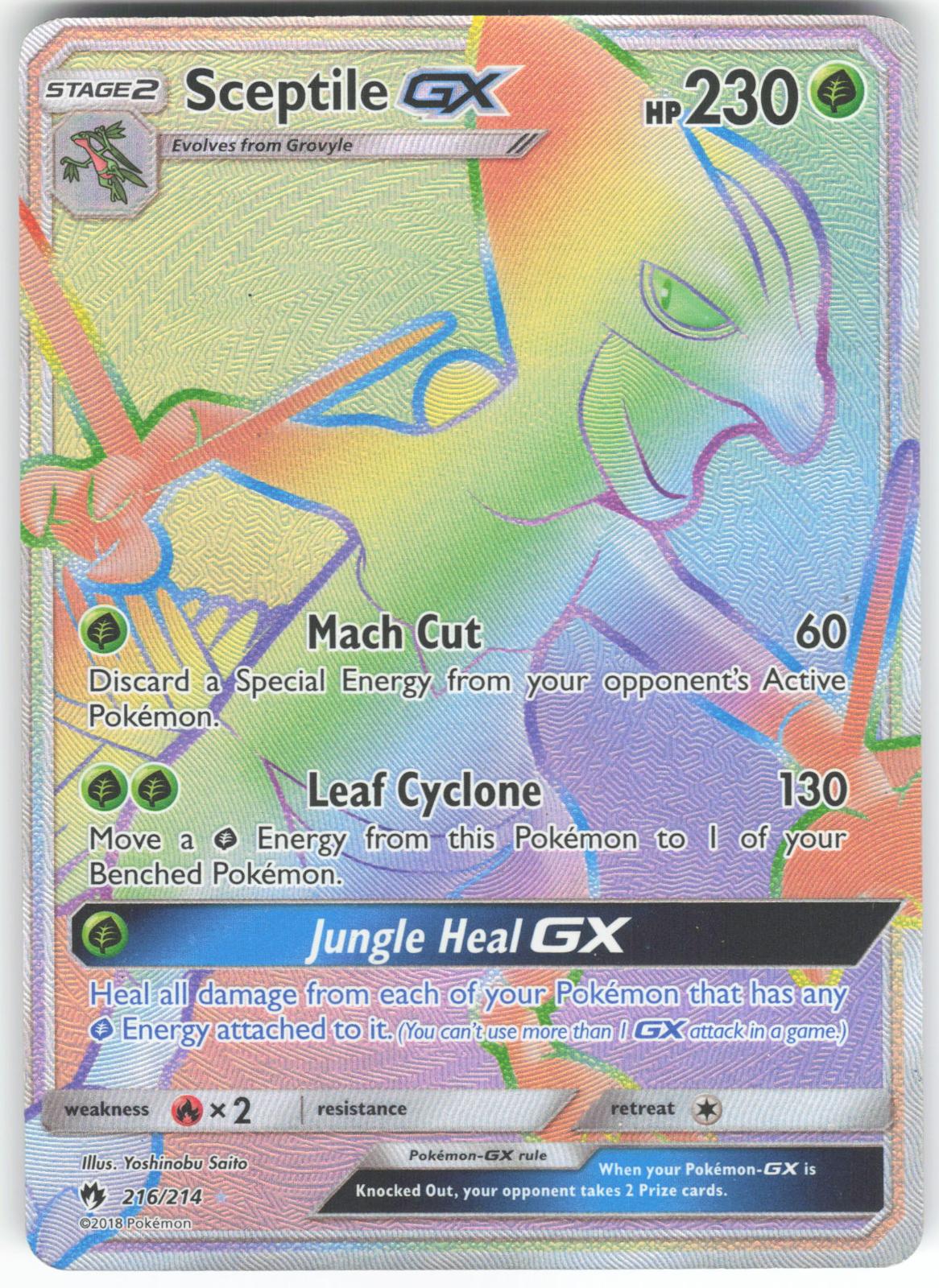Sceptile GX 216/214 Rainbow Rare Lost Thunder LP
