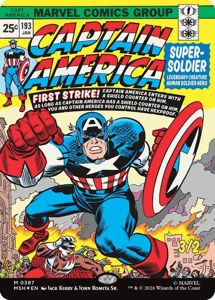 Captain America, Super-Soldier (Borderless) 387 Marvel Super Heroes Holo NM/M