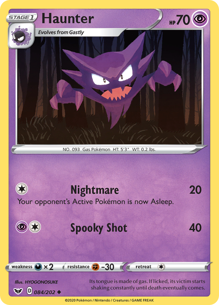 Haunter 084/202 Uncommon Reverse Holo Sword & Shield NM/LP