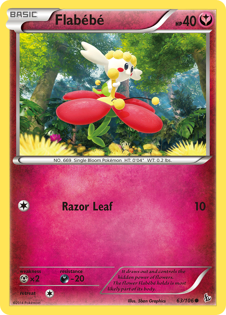 Flabebe 63/106 Common Flashfire NM/LP