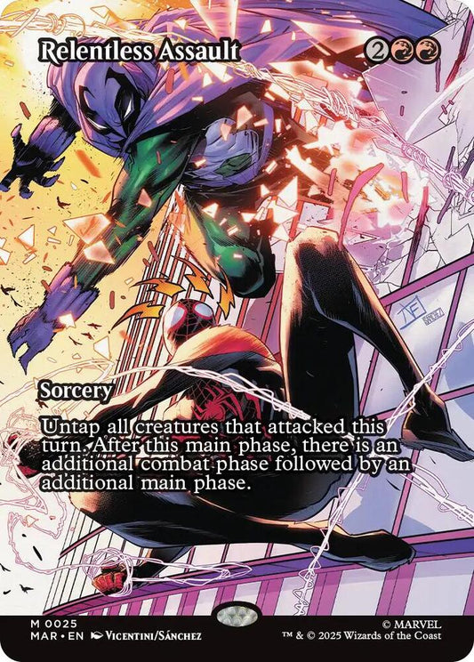 Relentless Assault (Borderless) 25 Mythic Marvel Universe Eternal-Legal NM/M