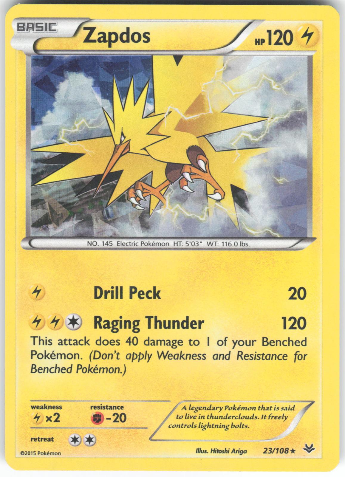 Zapdos (XY Roaring Skies) 23/108 Holo Rare Deck Exclusives LP