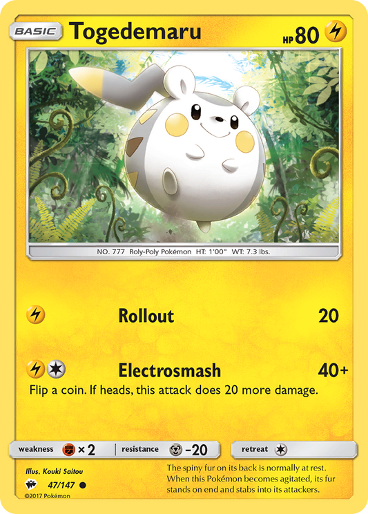 Togedemaru 47/147 Common Burning Shadows NM/LP