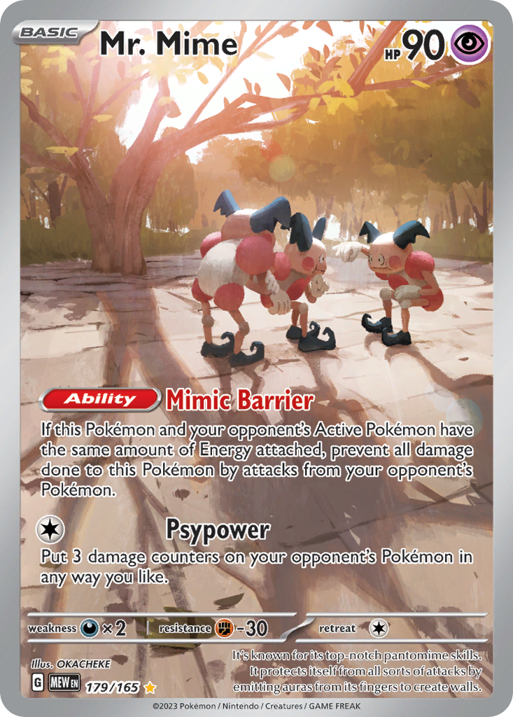 Mr. Mime 179/165 Illustration Rare 151 NM/M