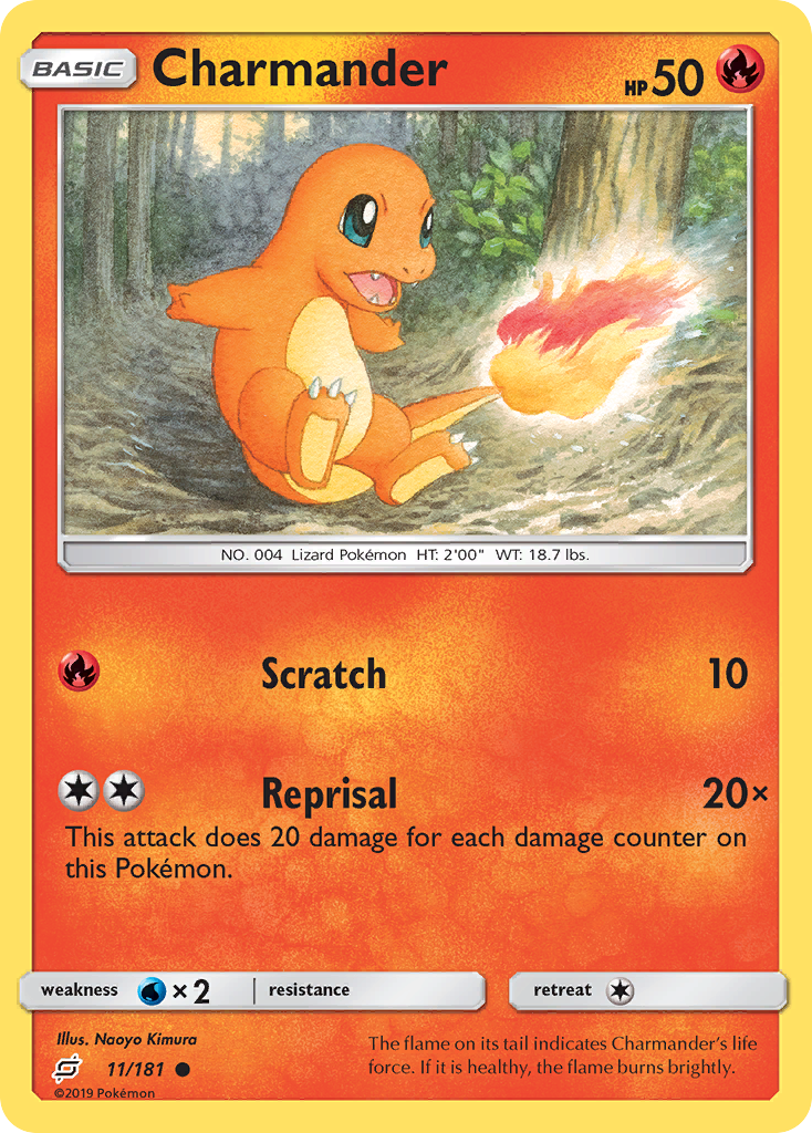 Charmander 11/181 Common Reverse Holo Team Up NM/M