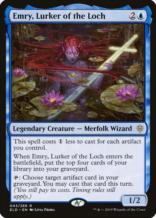 Emry, Lurker of the Loch 43 Rare Throne of Eldraine NM/M