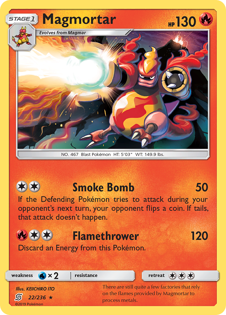 Magmortar 22/236 Rare Reverse Holo Unified Minds NM/LP