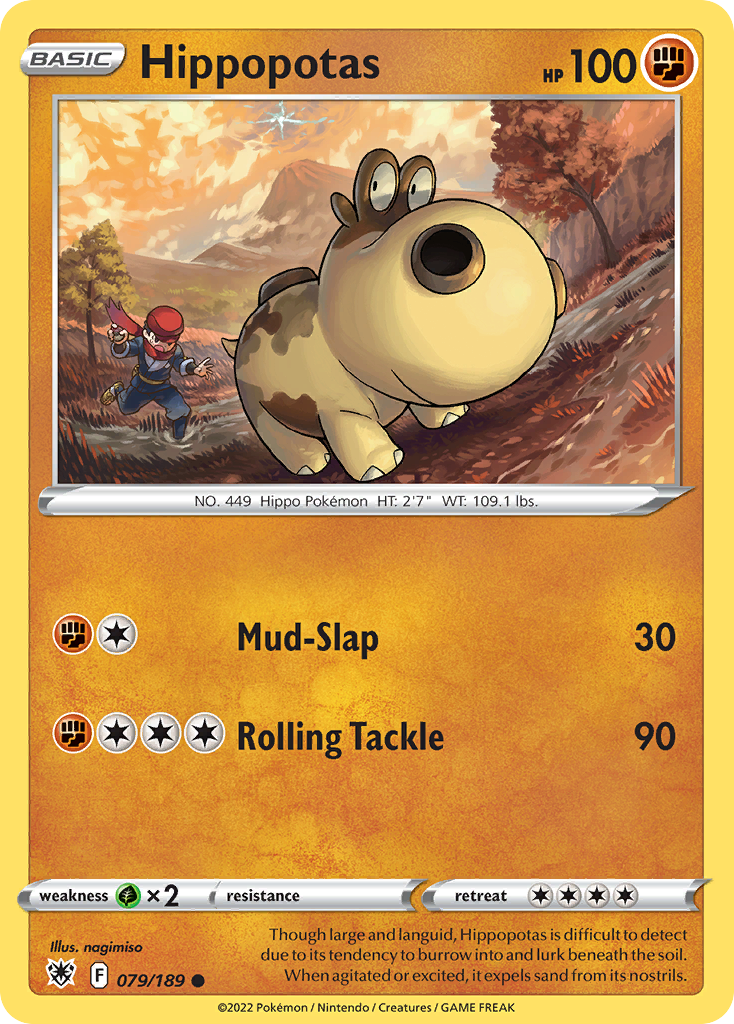 Hippopotas 079/189 Common Reverse Holo Astral Radiance NM/LP