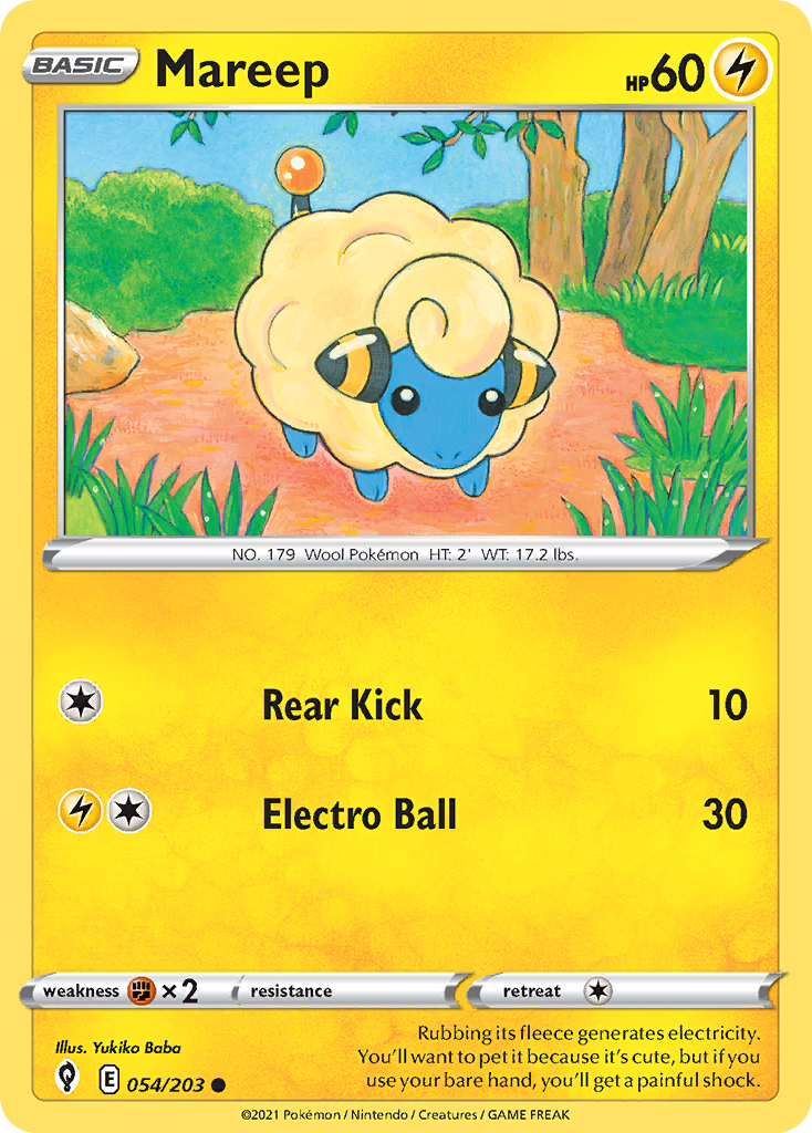 Mareep 054/203 Common Reverse Holo Evolving Skies NM/M
