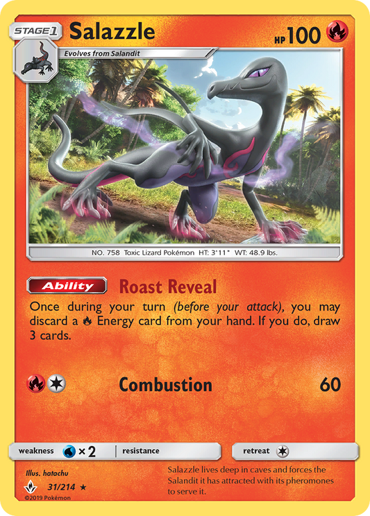 Salazzle 31/214 Rare Reverse Holo Unbroken Bonds NM/LP
