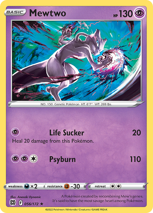 Mewtwo 056/172 Rare Reverse Holo Brilliant Stars NM/LP