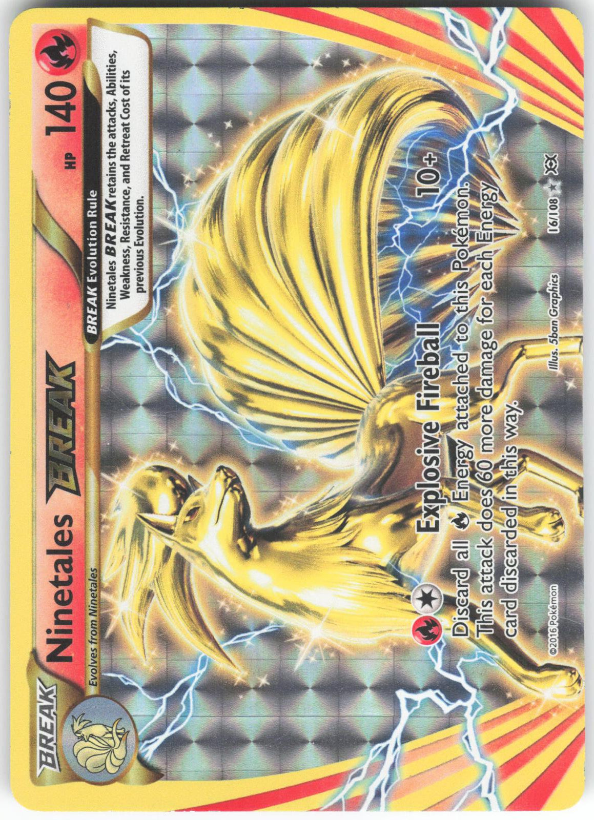 Ninetales BREAK (oc) 16/108 BREAK Rare Evolutions LP