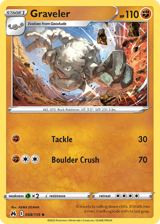 Graveler 068/159 Uncommon Reverse Holo Crown Zenith NM/LP