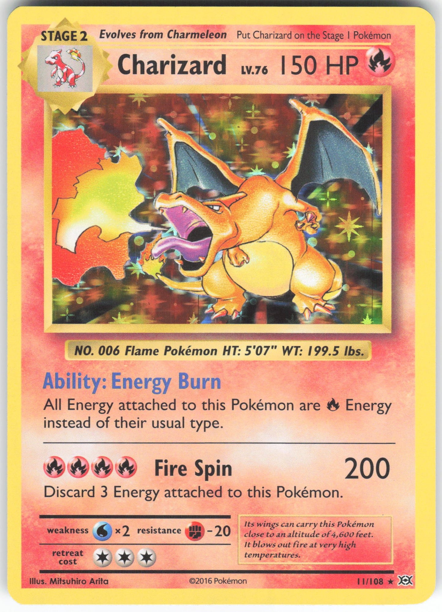 Charizard Holo Rare XY - Evolutions 11/108 NM