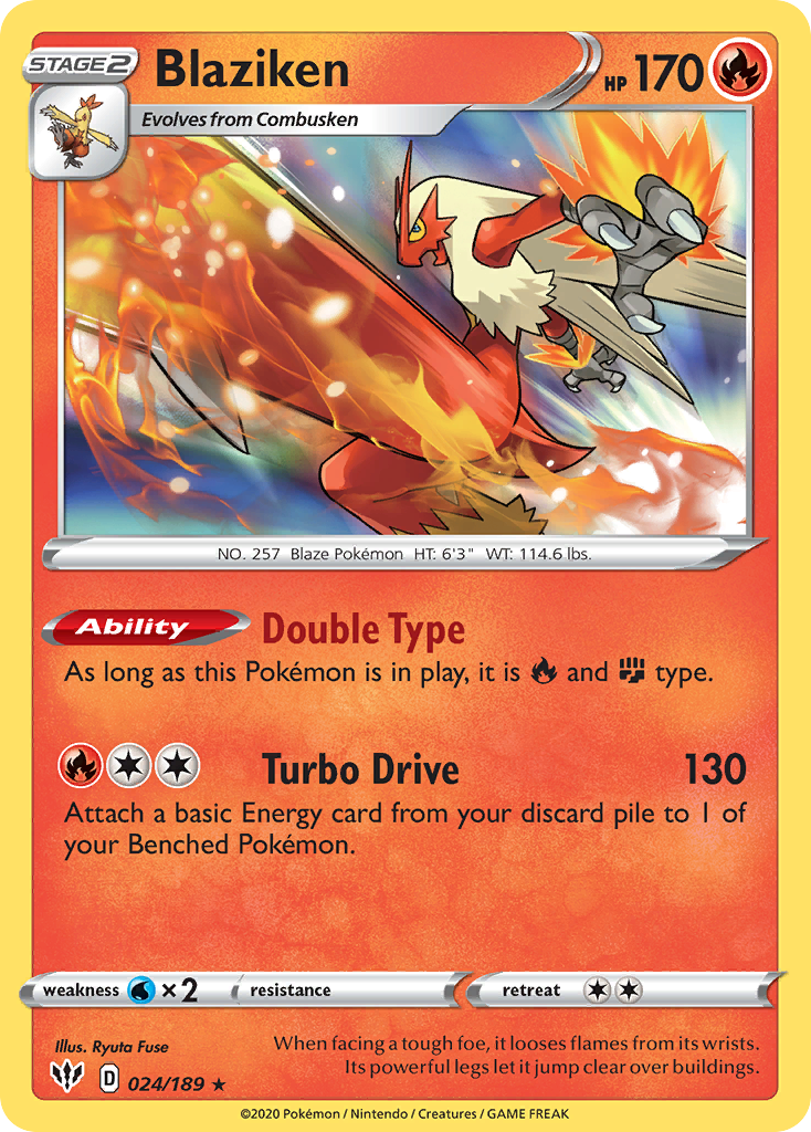 Blaziken 024/189 Rare Darkness Ablaze Holo NM/LP