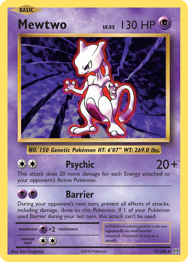 Mewtwo 51/108 Rare Evolutions NM/M