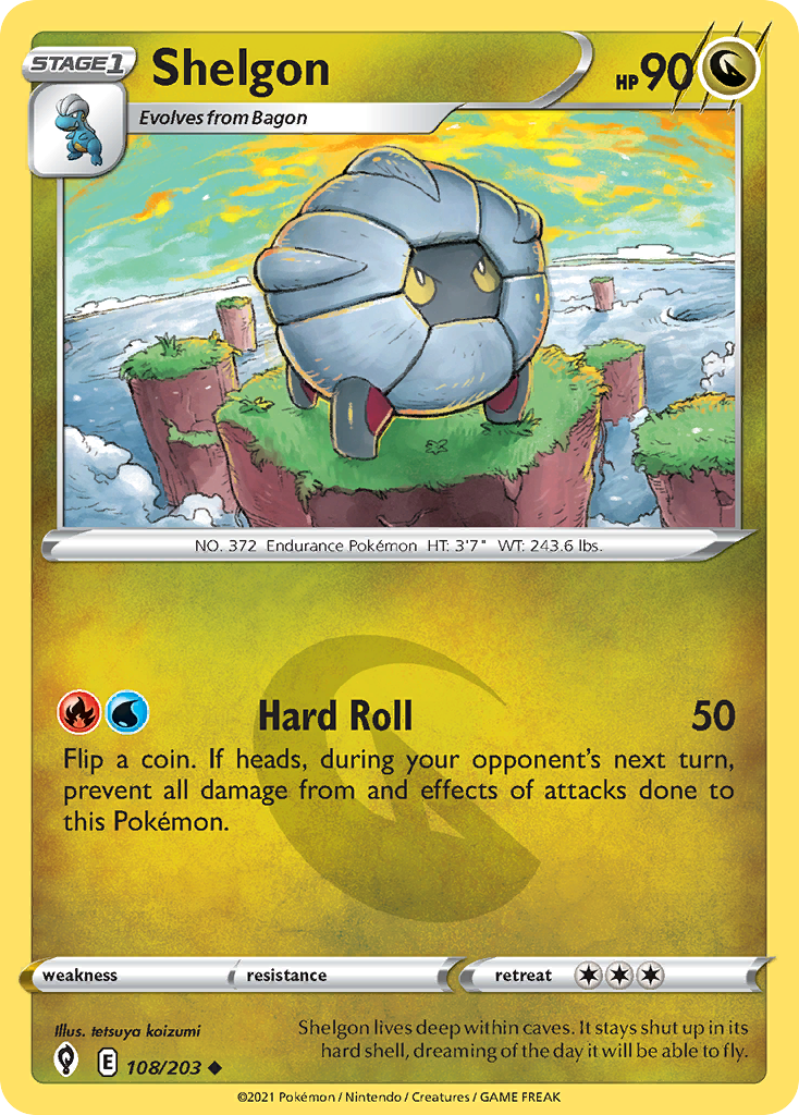 Shelgon 108/203 Uncommon Reverse Holo Evolving Skies NM/LP