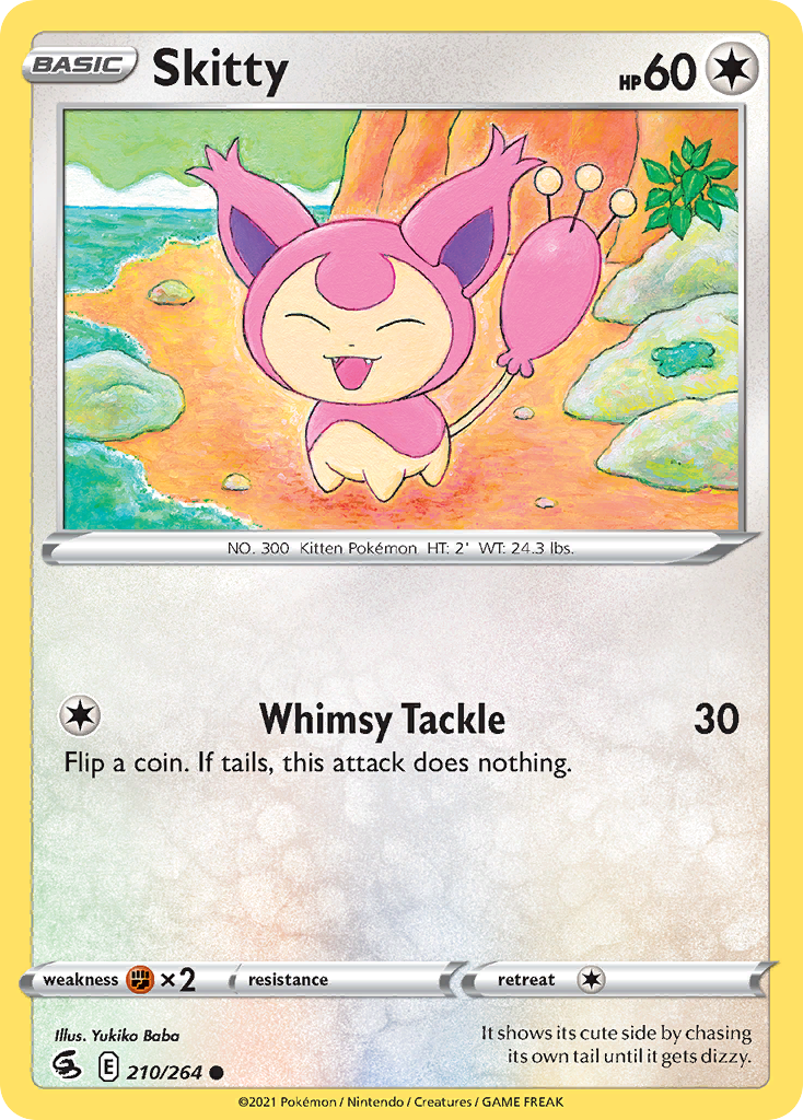Skitty 210/264 Common Reverse Holo Fusion Strike NM/LP