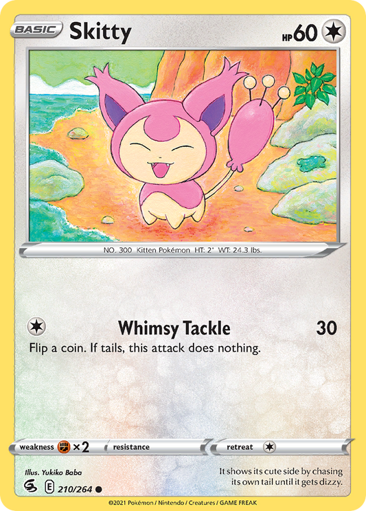 Skitty 210/264 Common Reverse Holo Fusion Strike NM/LP