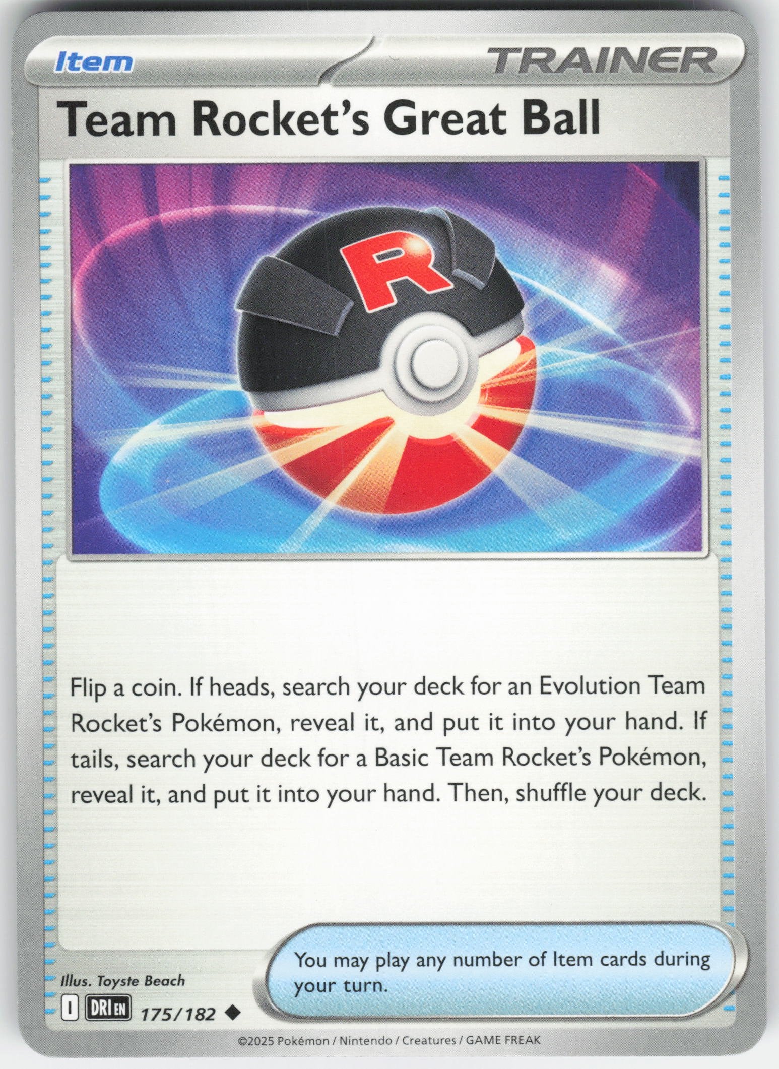 Team Rocket's Great Ball Uncommon SV10: Destined Rivals 175/182 NM