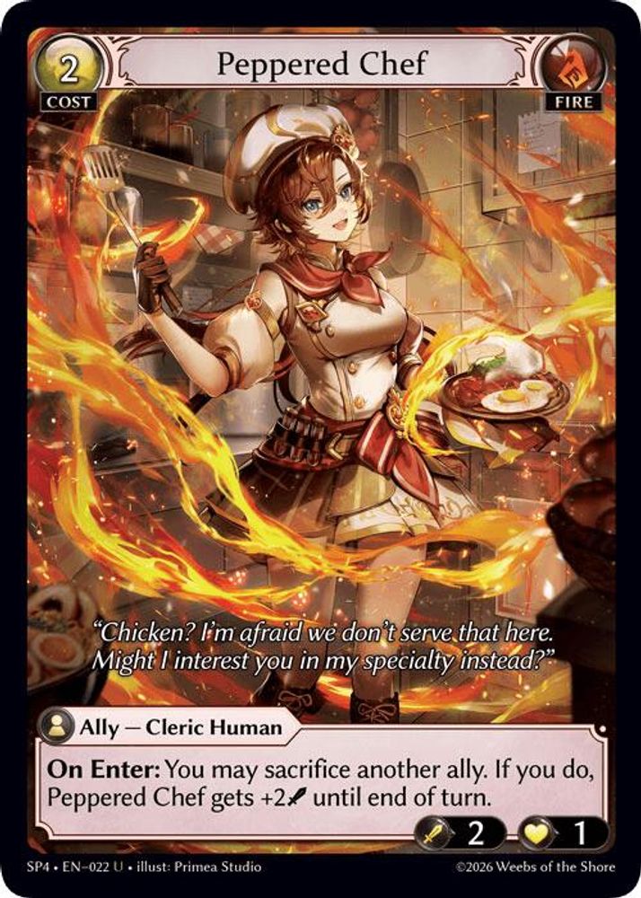 Peppered Chef 022 Uncommon Supporter Pack 4 NM/M