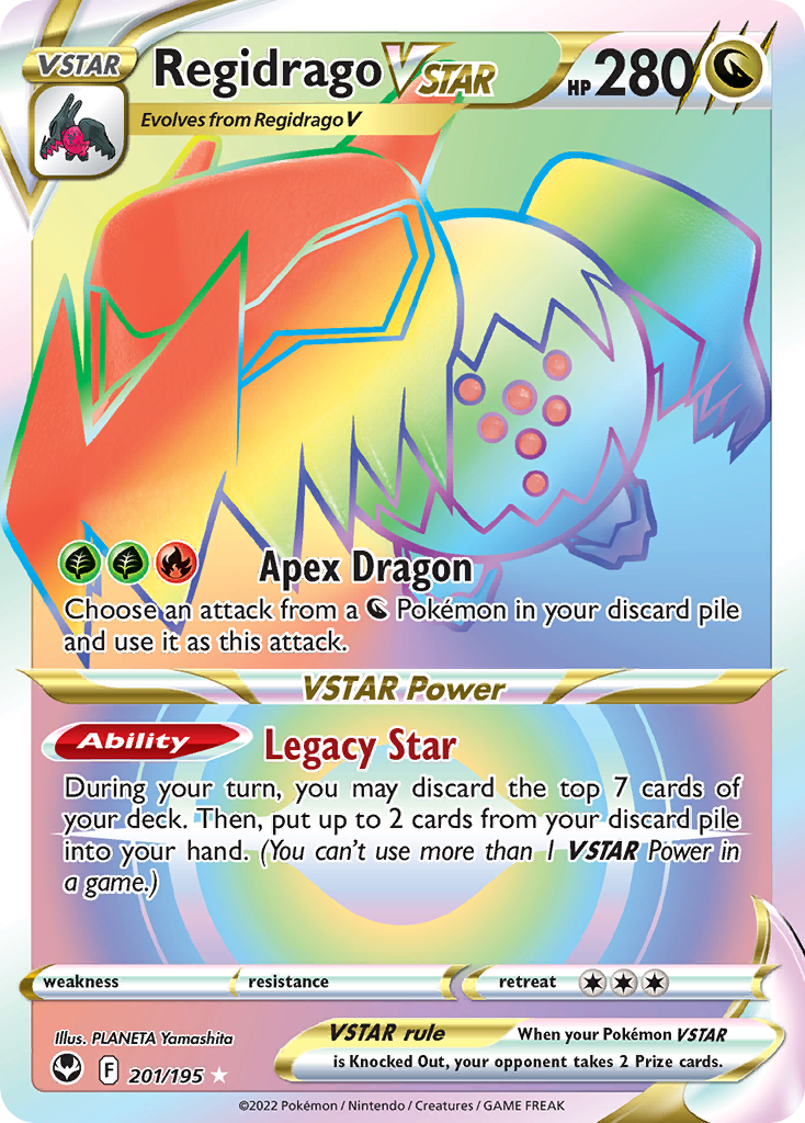 Regidrago VSTAR 201/195 Rainbow Rare Silver Tempest NM/M