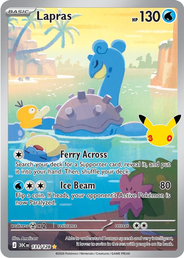 Lapras 131/128 Illustration Rare ME: 30th Celebration Holo NM/M