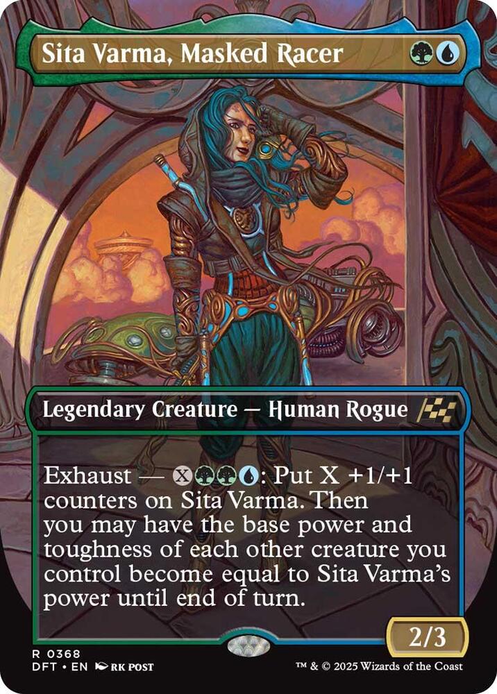 Sita Varma, Masked Racer (Borderless) 368 Foil Rare Aetherdrift NM/M