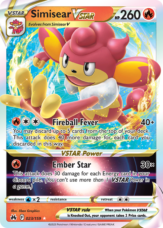 Simisear VSTAR 023/159 VSTAR Rare Crown Zenith Holo NM/M