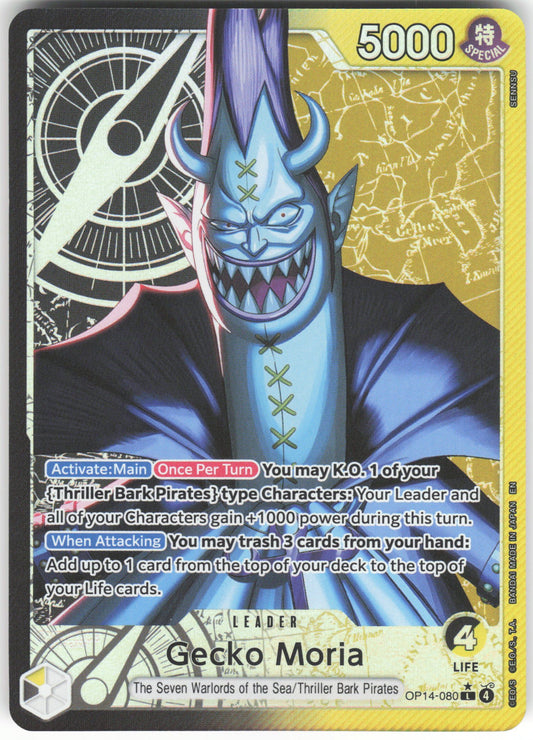 Gecko Moria - (Alternate Art) L The Azure Sea's Seven OP14-080 NM