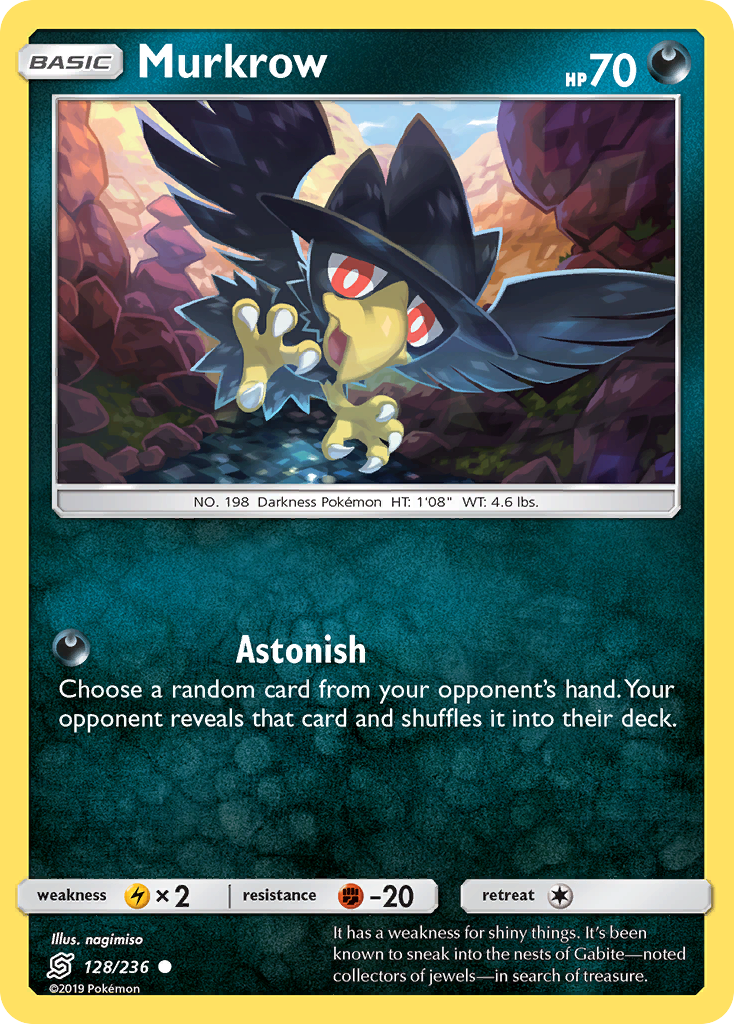 Murkrow 128/236 Common Reverse Holo Unified Minds NM/LP