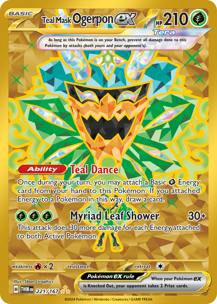 Teal Mask Ogerpon ex 221/167 Hyper Rare Twilight Masquerade NM/M