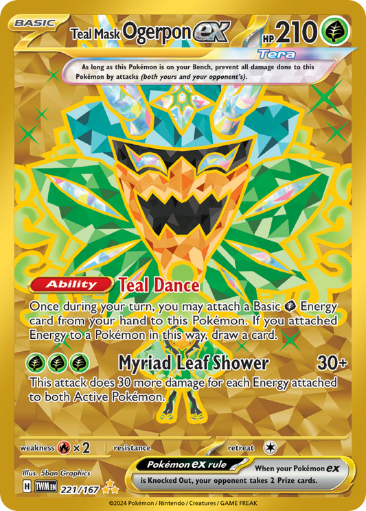 Teal Mask Ogerpon ex 221/167 Hyper Rare Twilight Masquerade NM/M
