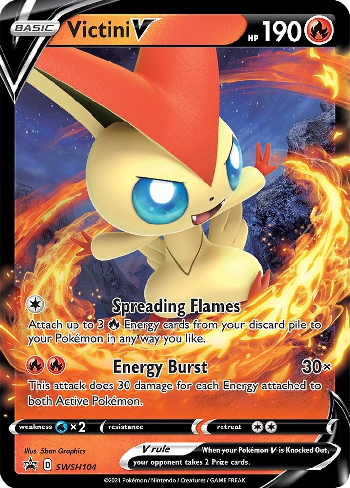 Victini V SWSH104 Promo Sword & Shield Promo Holo NM/M