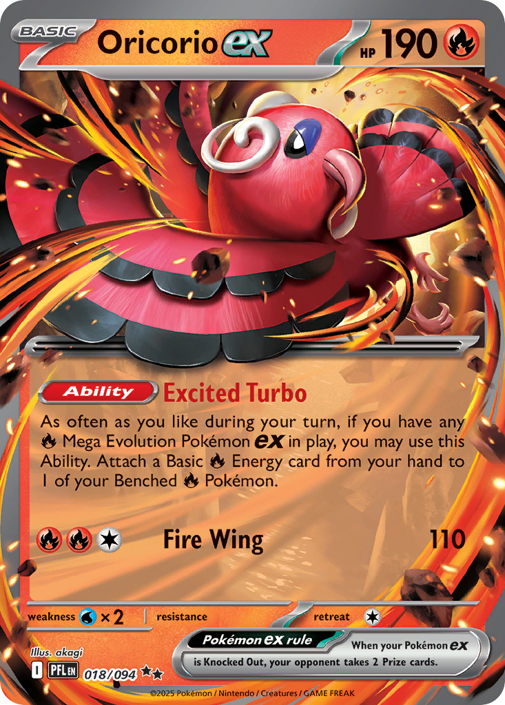 Oricorio ex 018/094 Double Rare Phantasmal Flames NM/M