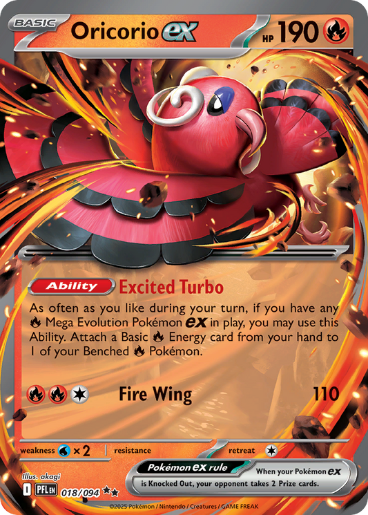 Oricorio ex 018/094 Double Rare Phantasmal Flames NM/M