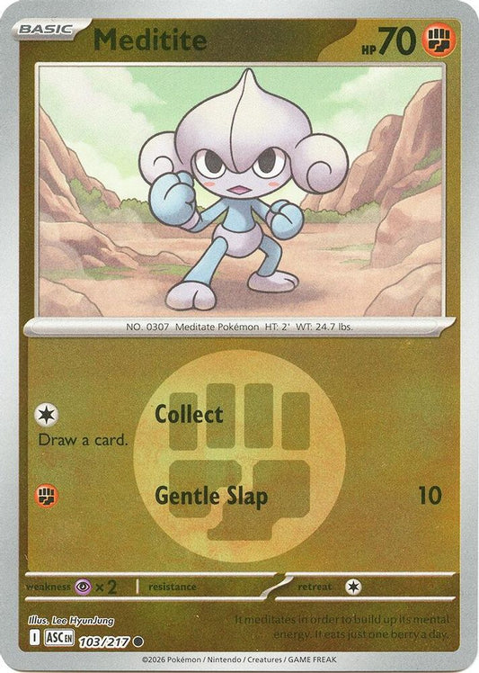 Meditite (Energy Symbol Pattern) 103/217 Reverse Holo Ascended Heroes NM/M